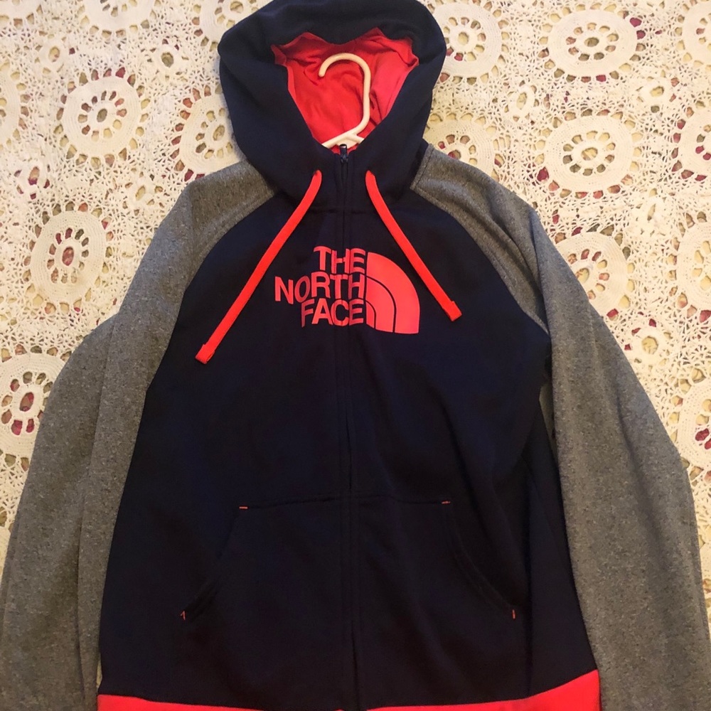 Navy North face zip up